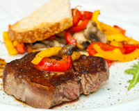 Steak with Roasted Bell Pepper Sandwich